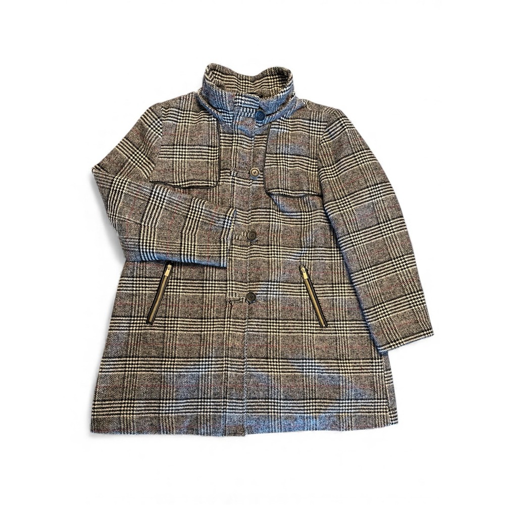 d.e.t.a.i.l.s INTL Women's Sz XXL Plaid Wool Blend Overcoat Lined Zip Pockets